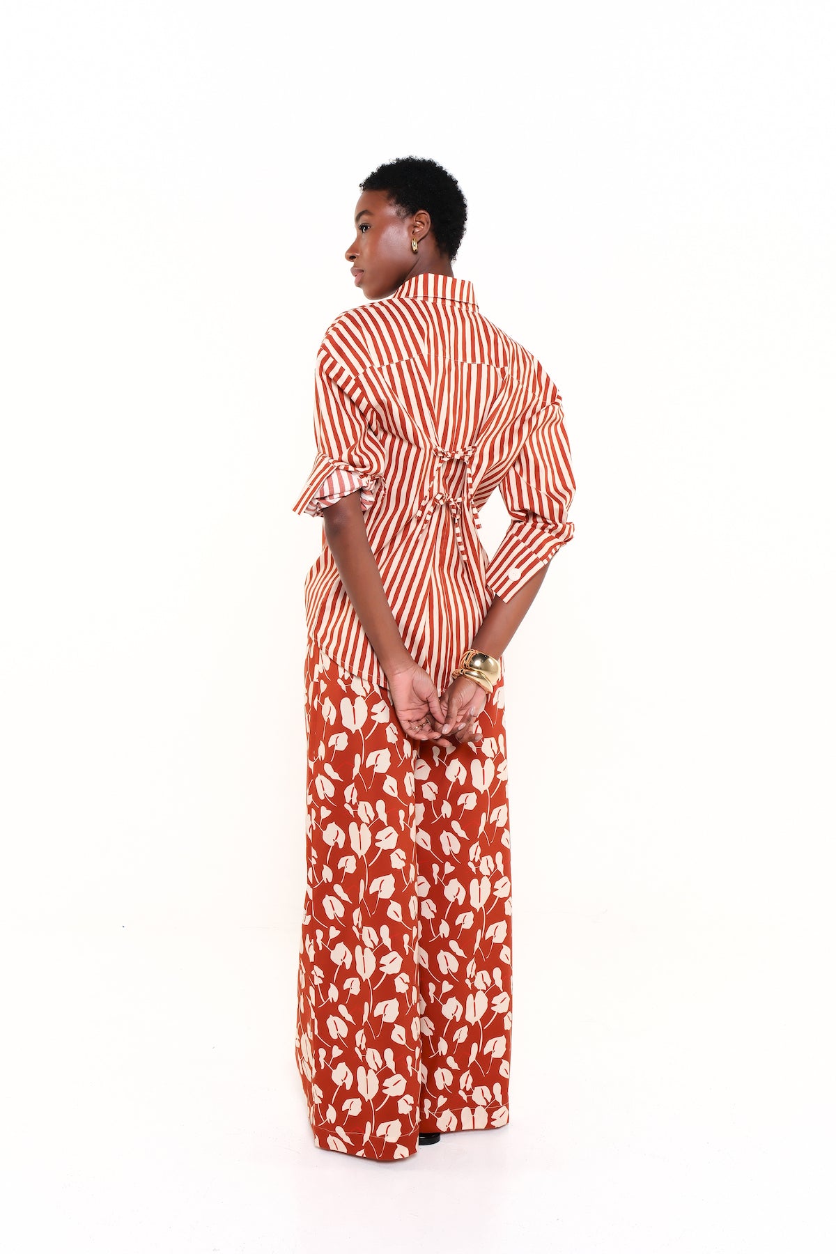 THE CEREMONY SHIRT - HERITAGE STRIPES MAXI RED