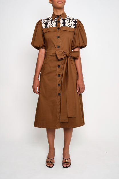 POMPON DRESS - CHOCOLATE