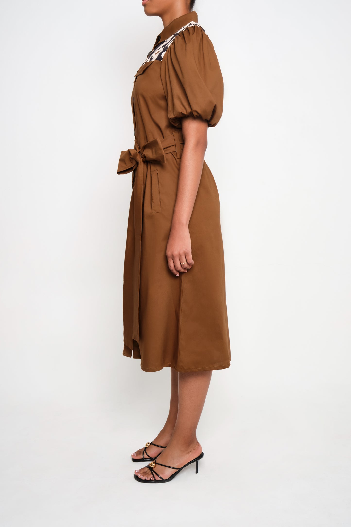 POMPON DRESS - CHOCOLATE