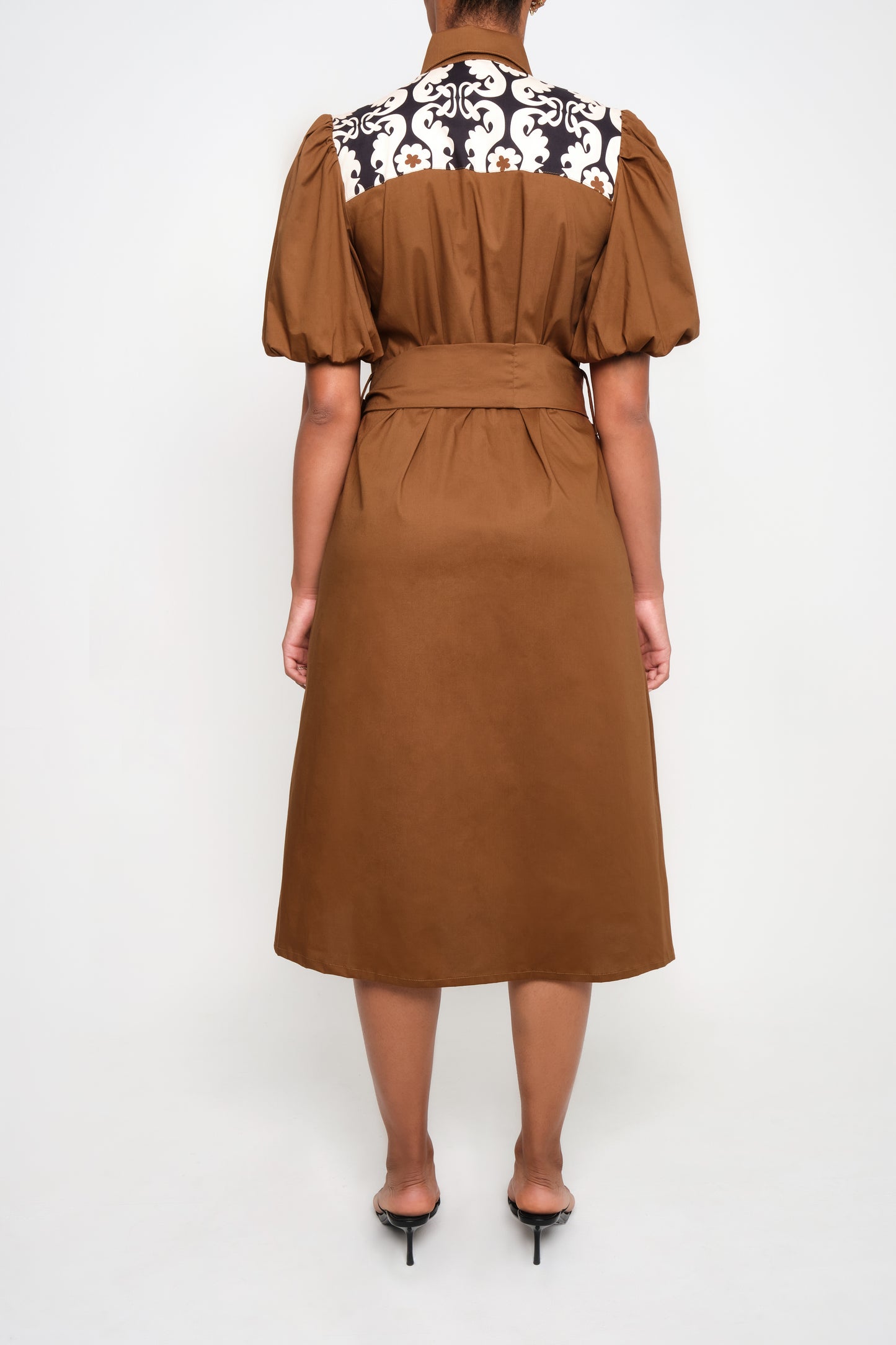 POMPON DRESS - CHOCOLATE