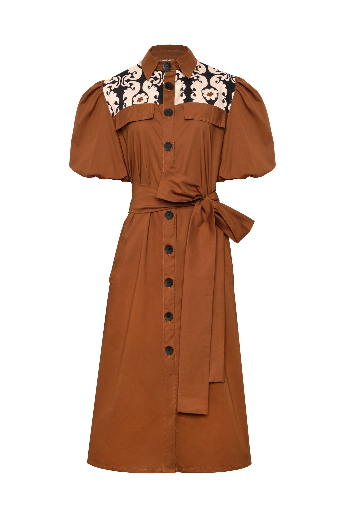 POMPON DRESS - CHOCOLATE