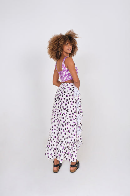 Espana Skirt - Maxi Purple Dots