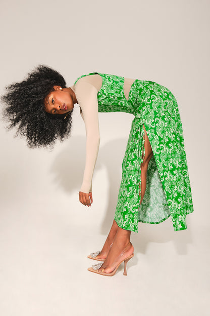Nubian Corset - Green Lace
