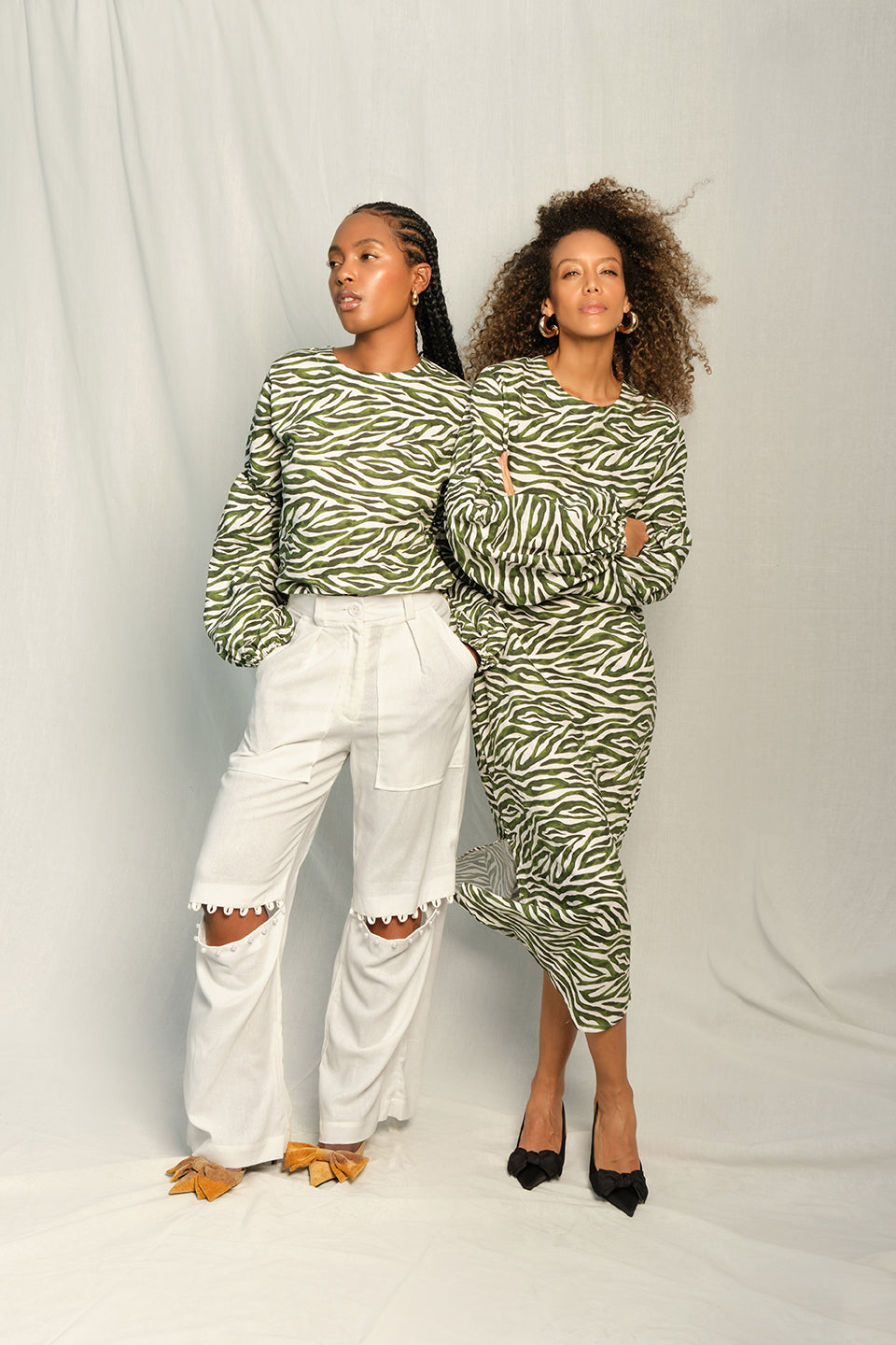 TULIP TUNIC - GREEN ZEBRA