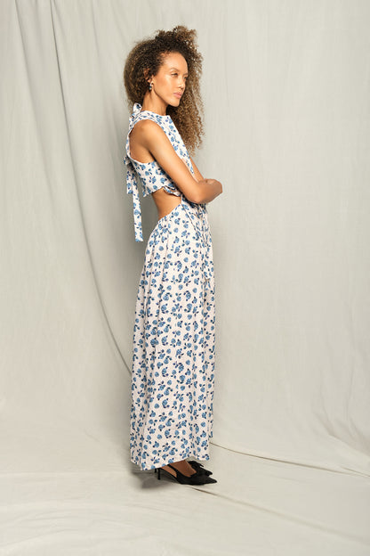 BEGONIA DRESS - DENIM FLOWERS