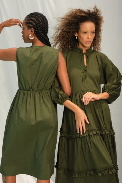 HORTENSIA DRESS - MILITARY