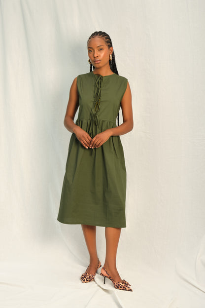 HORTENSIA DRESS - MILITARY