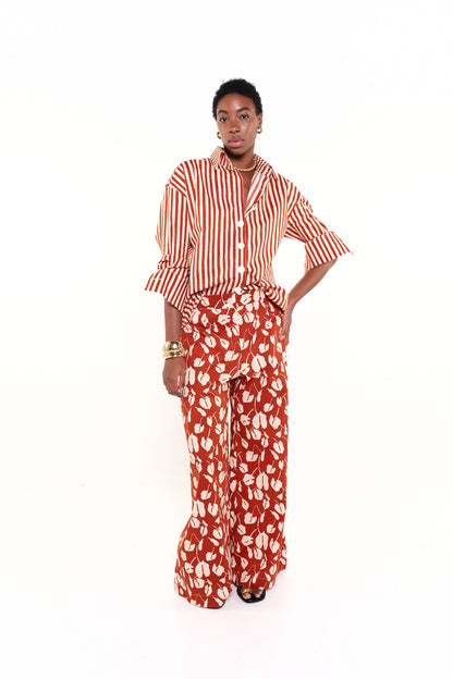MICHELLE PANTS - BEIGE BRAVE FLORA