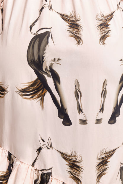 MEDELLIN DRESS - BEIGE HORSES