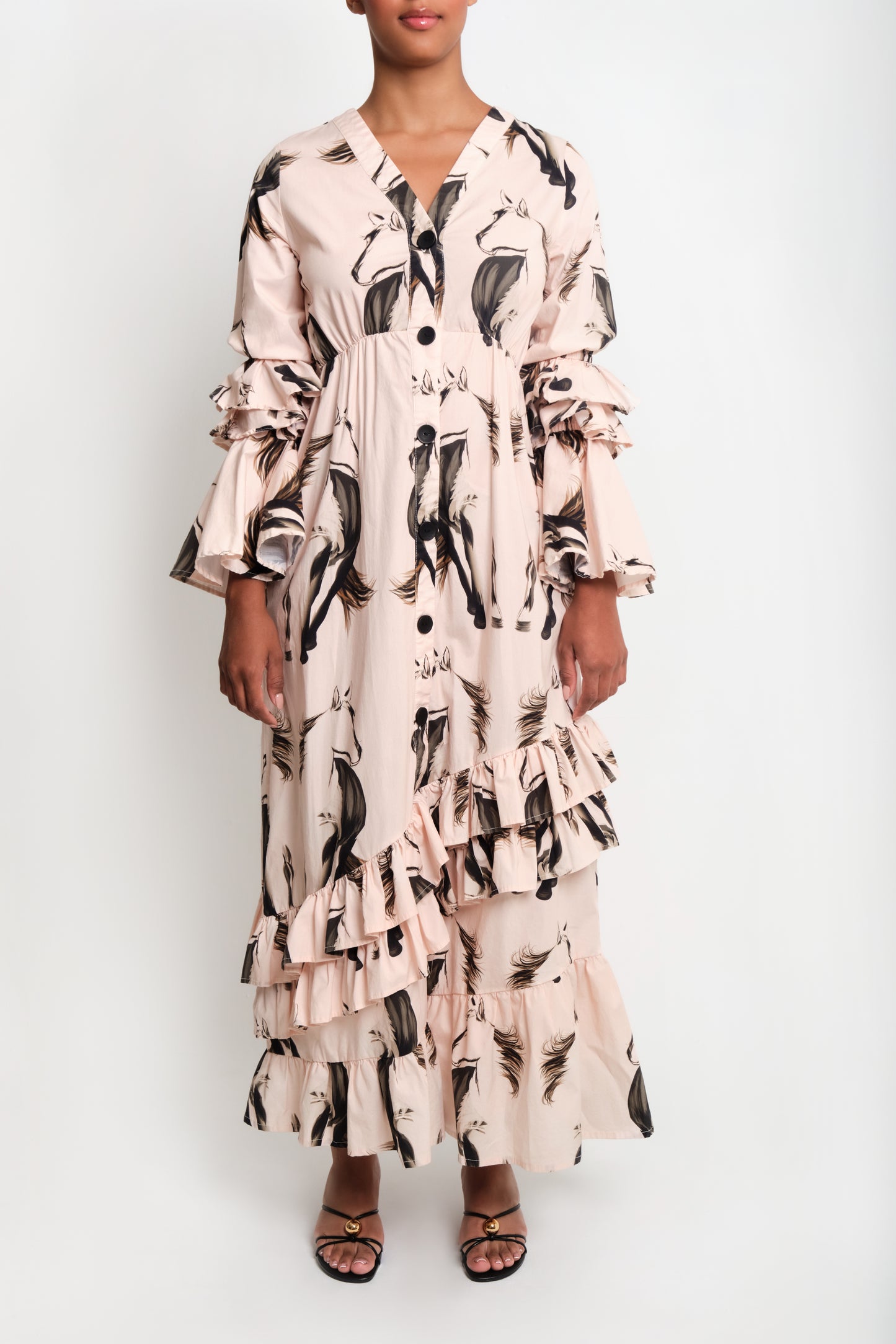 GAUCHO DRESS - BEIGE HORSES