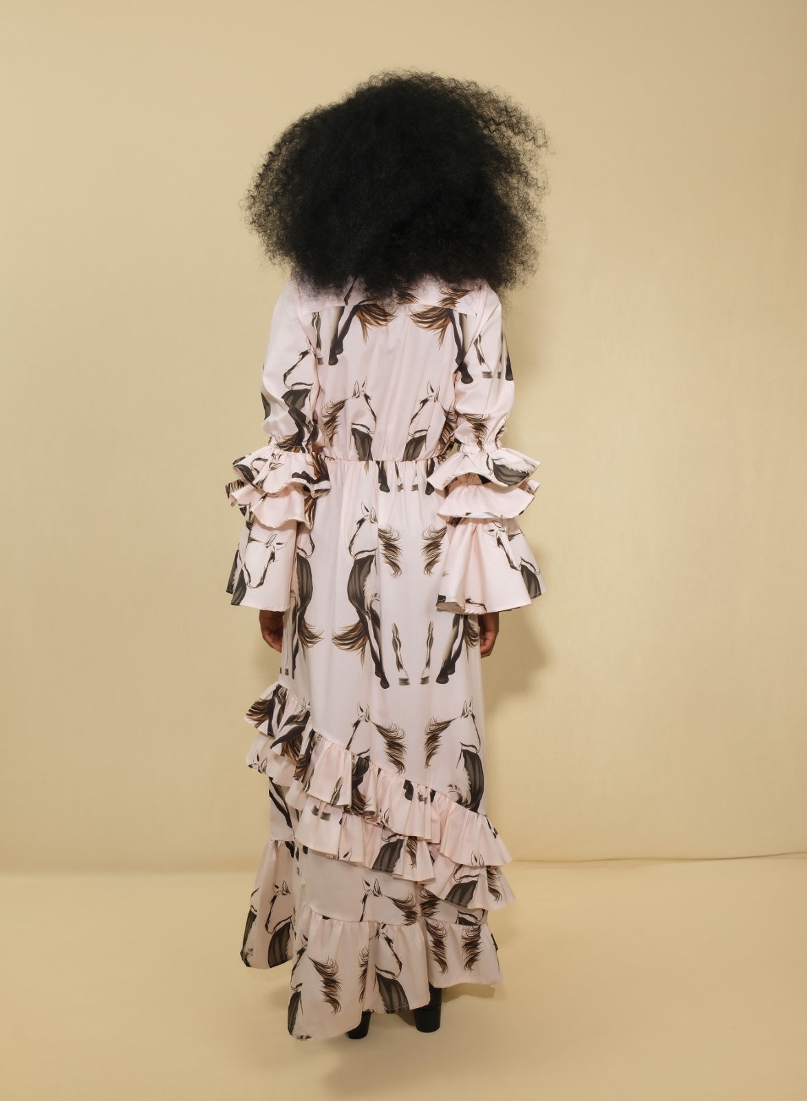 GAUCHO DRESS - BEIGE HORSES