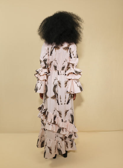 GAUCHO DRESS - BEIGE HORSES