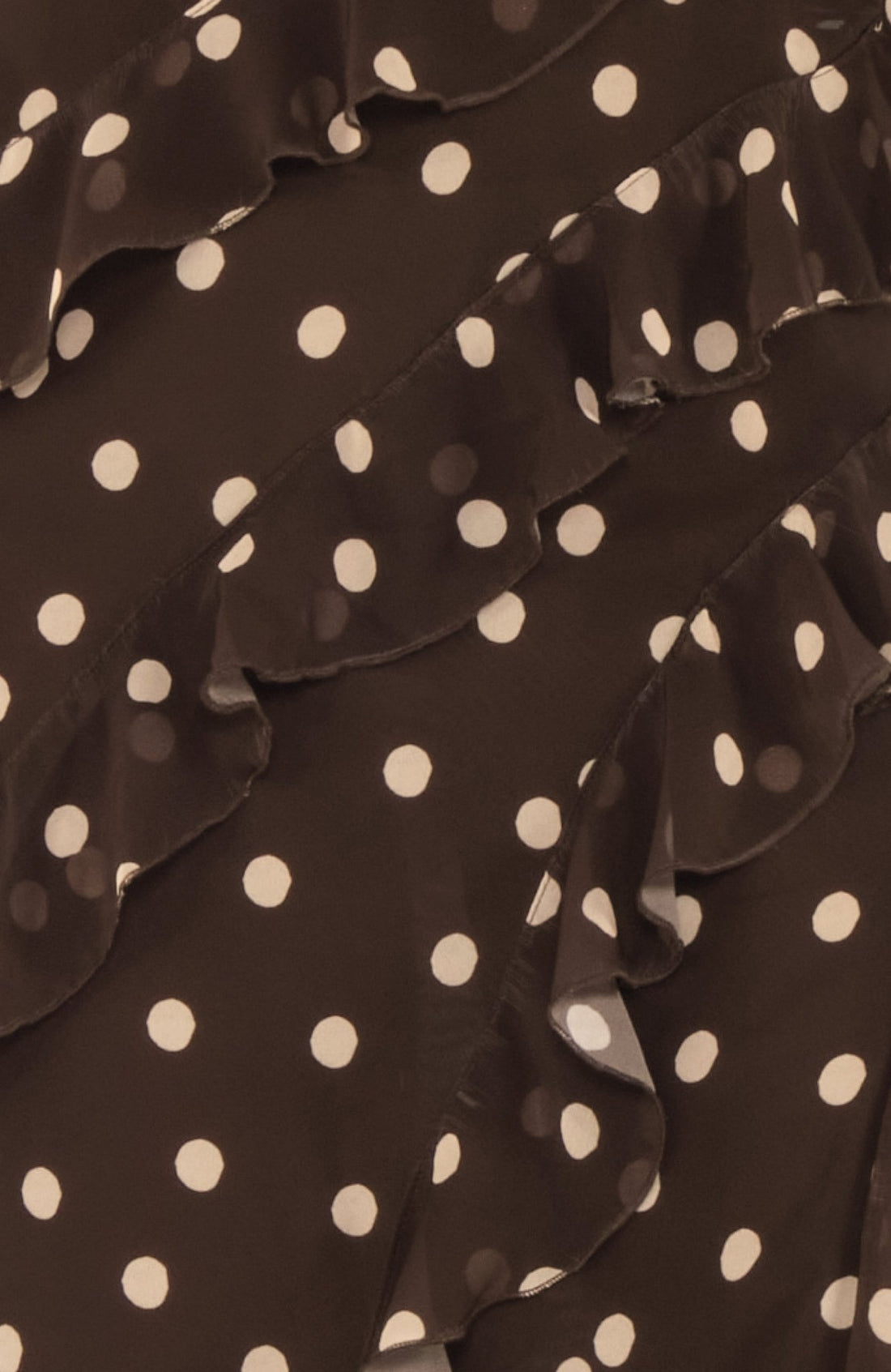 Cascade Dress in Brown Polka Dot Chiffon - Lulo Project