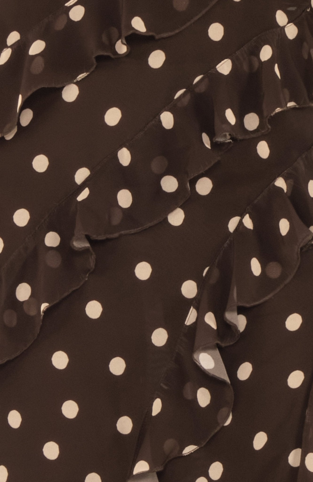 Cascade Dress in Brown Polka Dot Chiffon - Lulo Project
