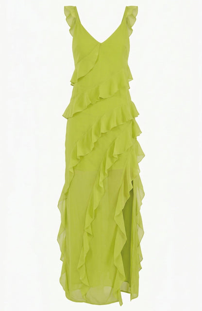 Cascade Dress in Lime Chiffon - Lulo Project