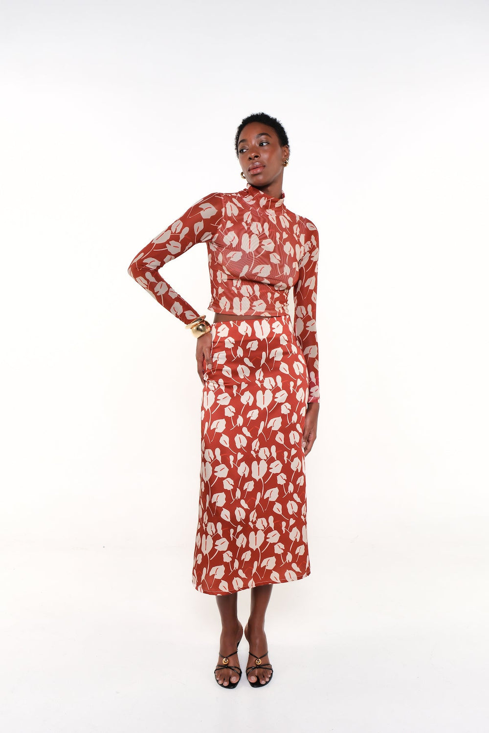 DANNA SKIRT - BEIGE BRAVE FLORA - Lulo Project