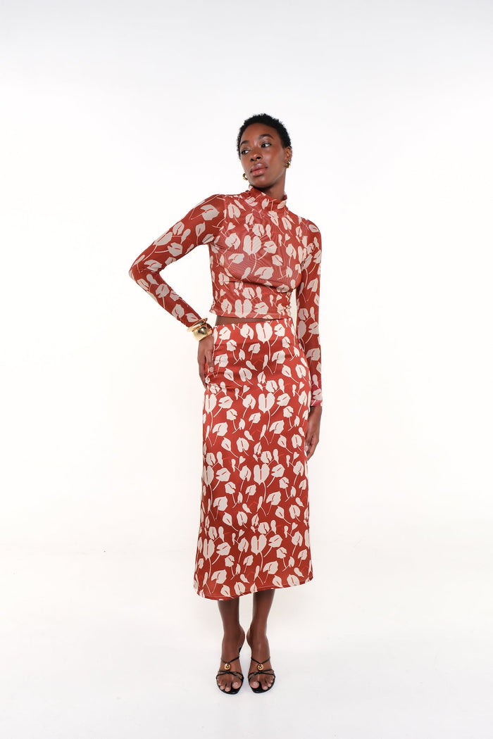 DANNA SKIRT - BEIGE BRAVE FLORA
