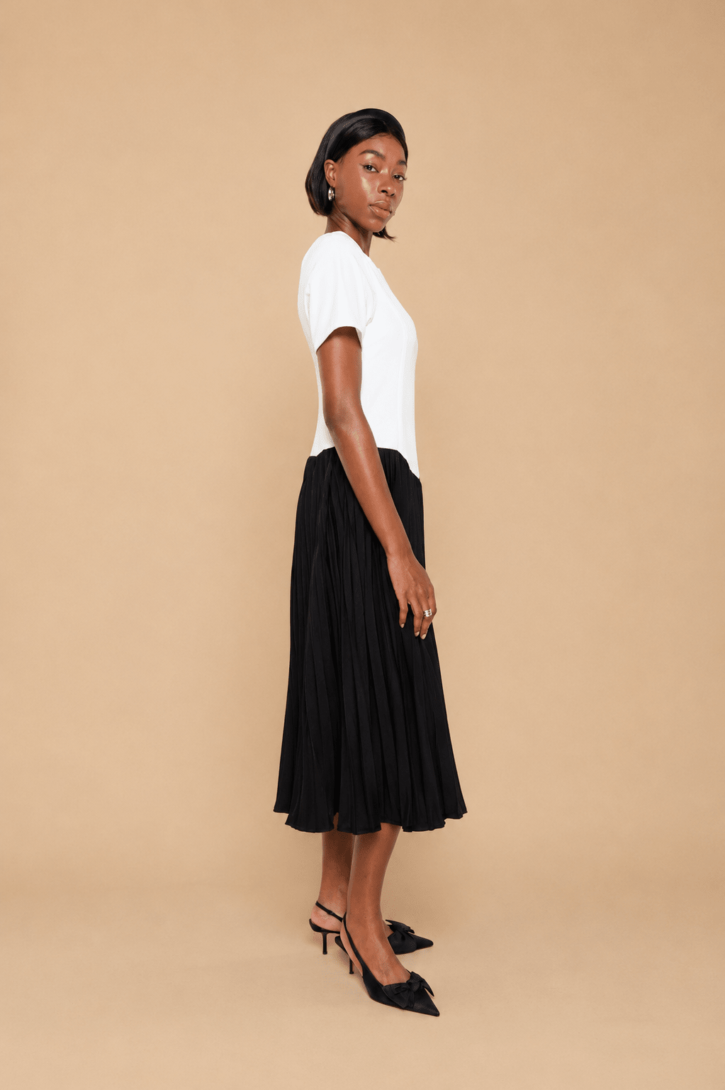 FORTALEZA DRESS – BLACK &amp; WHITE BICOLOR CREPE - Lulo Project