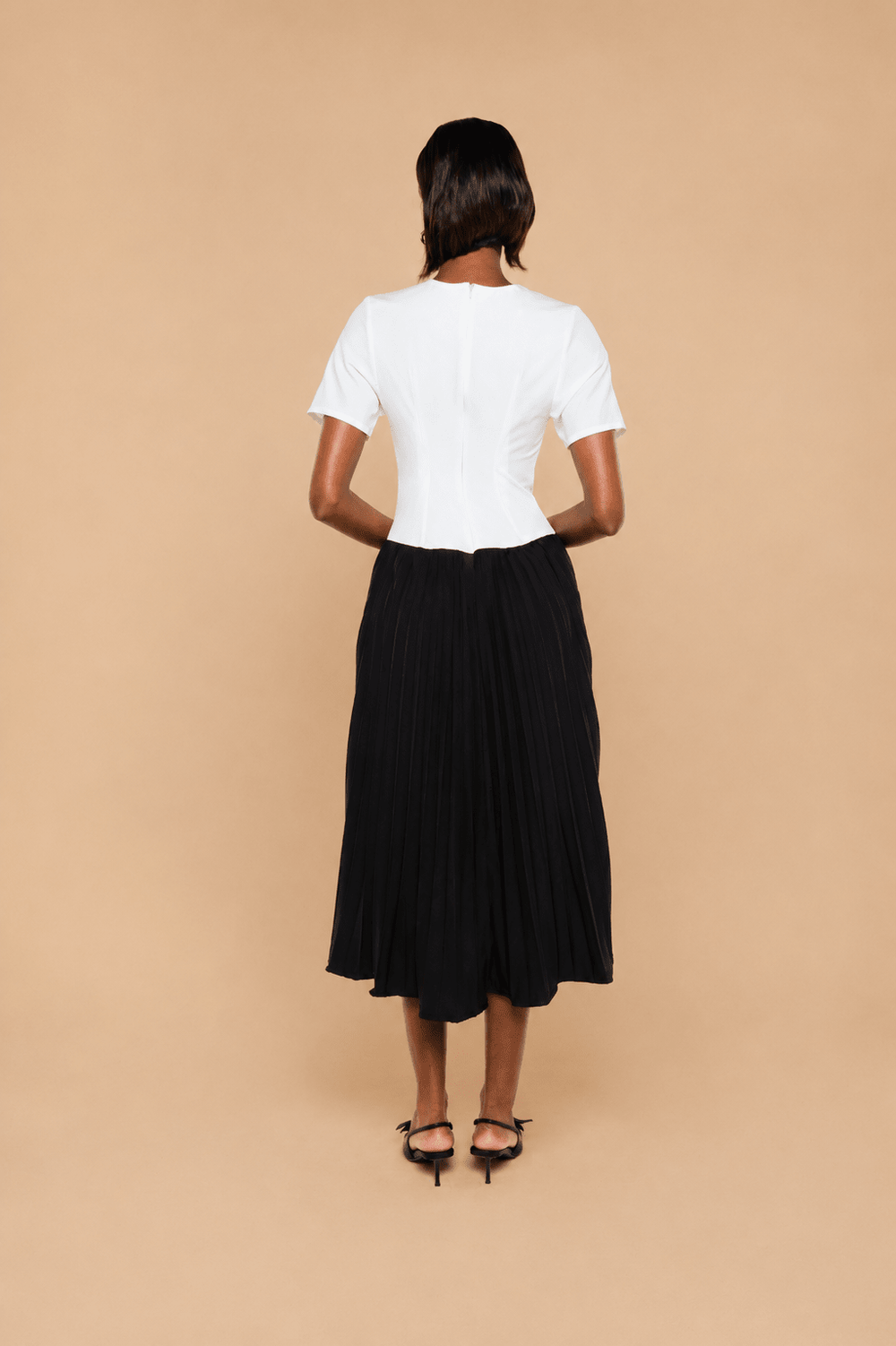FORTALEZA DRESS – BLACK &amp; WHITE BICOLOR CREPE - Lulo Project
