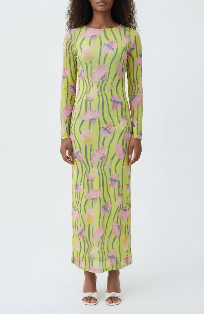 Nella’s Dress in Aussie Desert Flowers Mesh