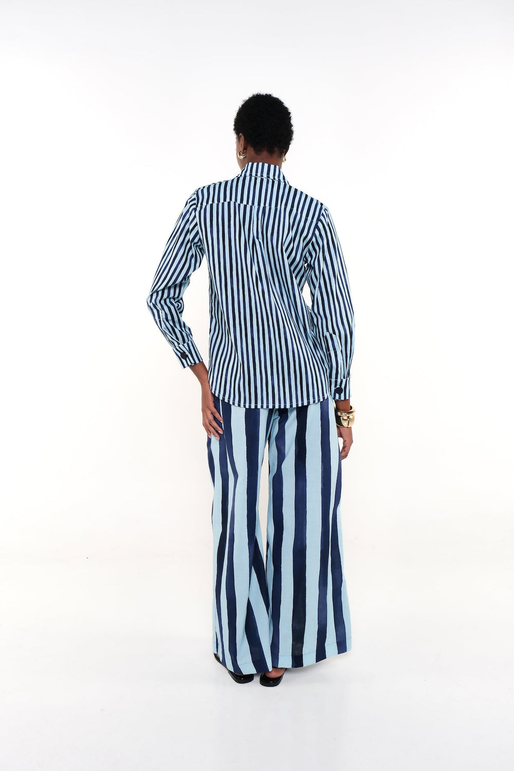 OLIVIA SHIRT - HERITAGE STRIPES MAXI BLUE - Lulo Project