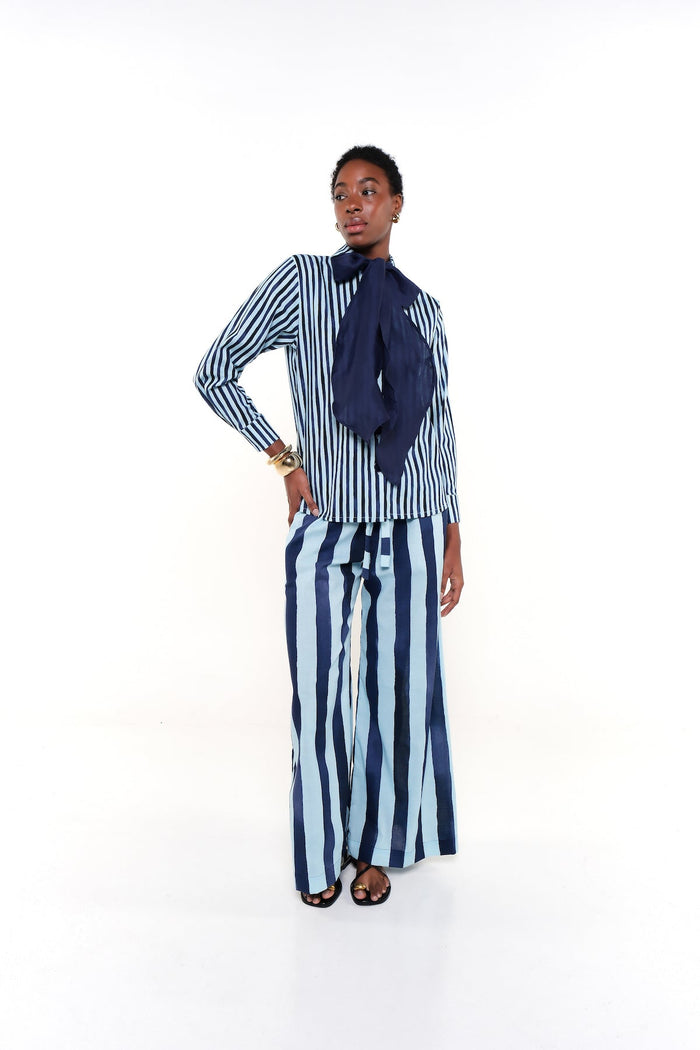 OLIVIA SHIRT - HERITAGE STRIPES MAXI BLUE