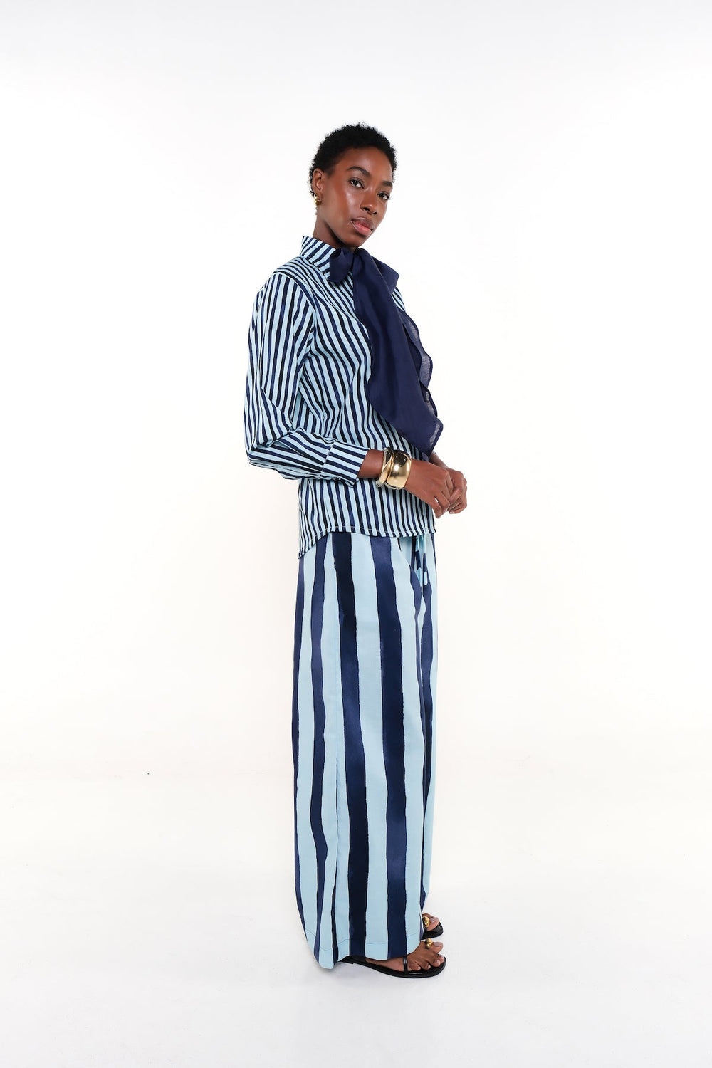 OLIVIA SHIRT - HERITAGE STRIPES MAXI BLUE - Lulo Project