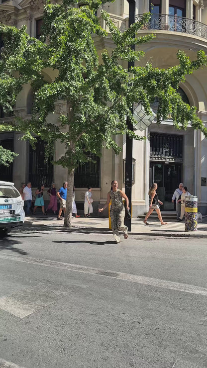 Michelle Pants - Green Folk Paisley