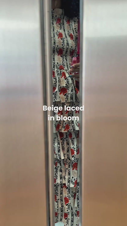 Michelle Pants - Beige Laced in Bloom