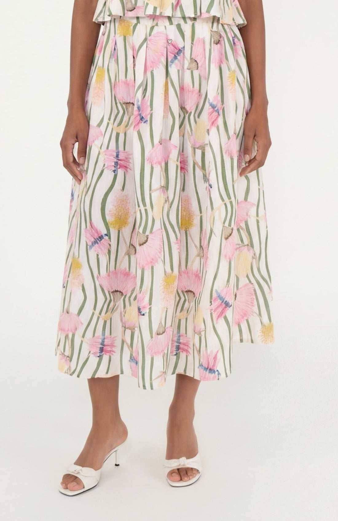 Reef Skirt in Aussie Desert Flowers Linen - Lulo Project