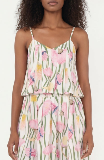 Reef Top in Aussie Desert Flowers Linen - Lulo Project