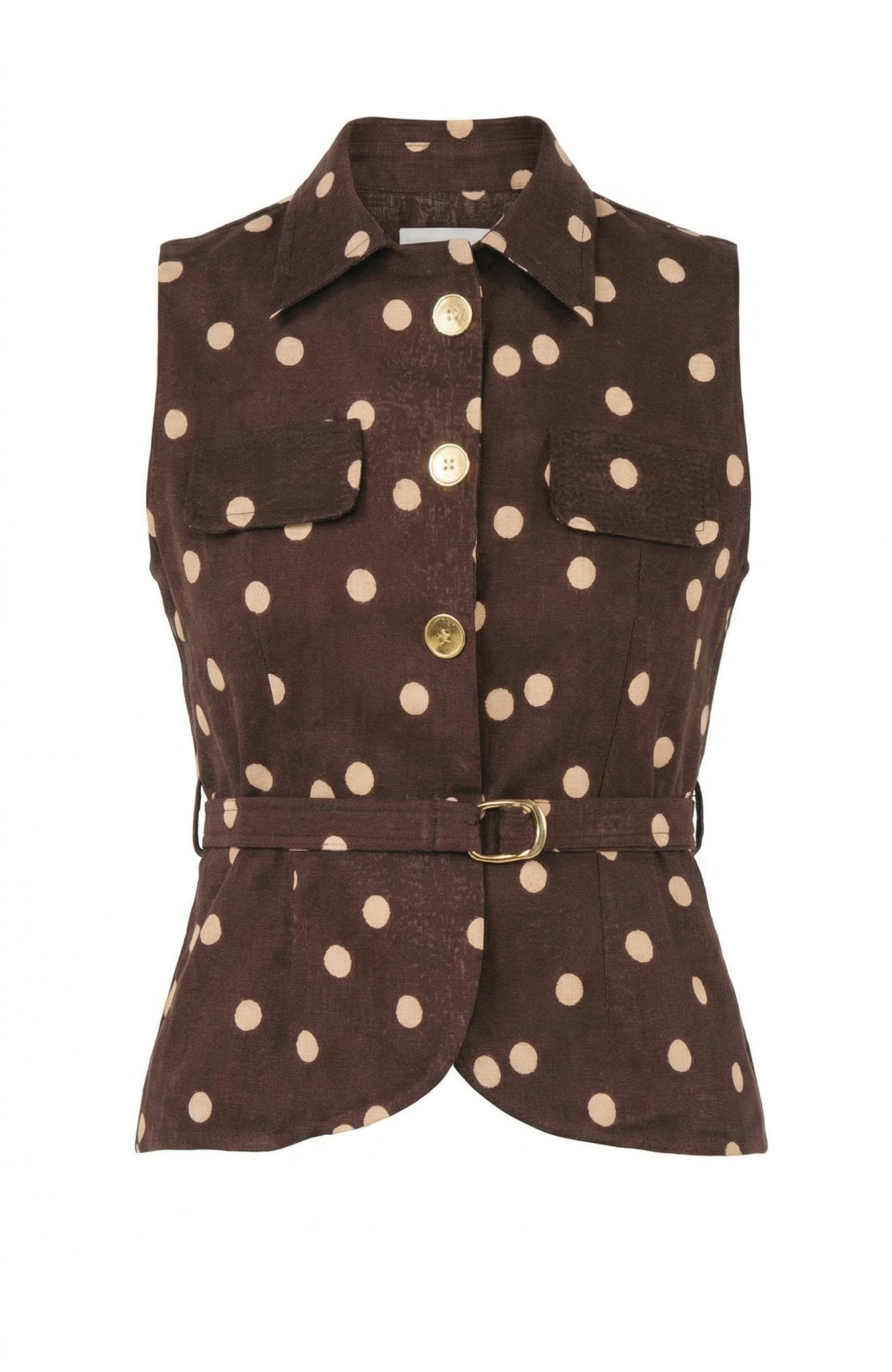Stella’s Top in Brown Polka Dot Linen (Copy) - Lulo Project