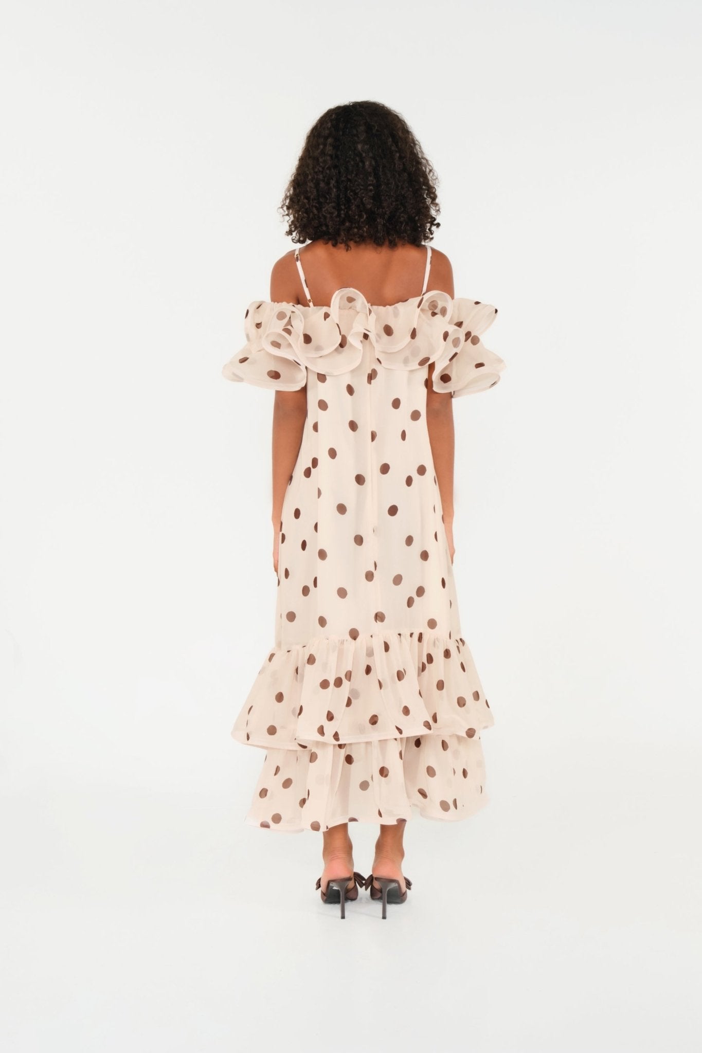 The Barefoot Maxi Dress in Cream Polka Dot - Lulo Project