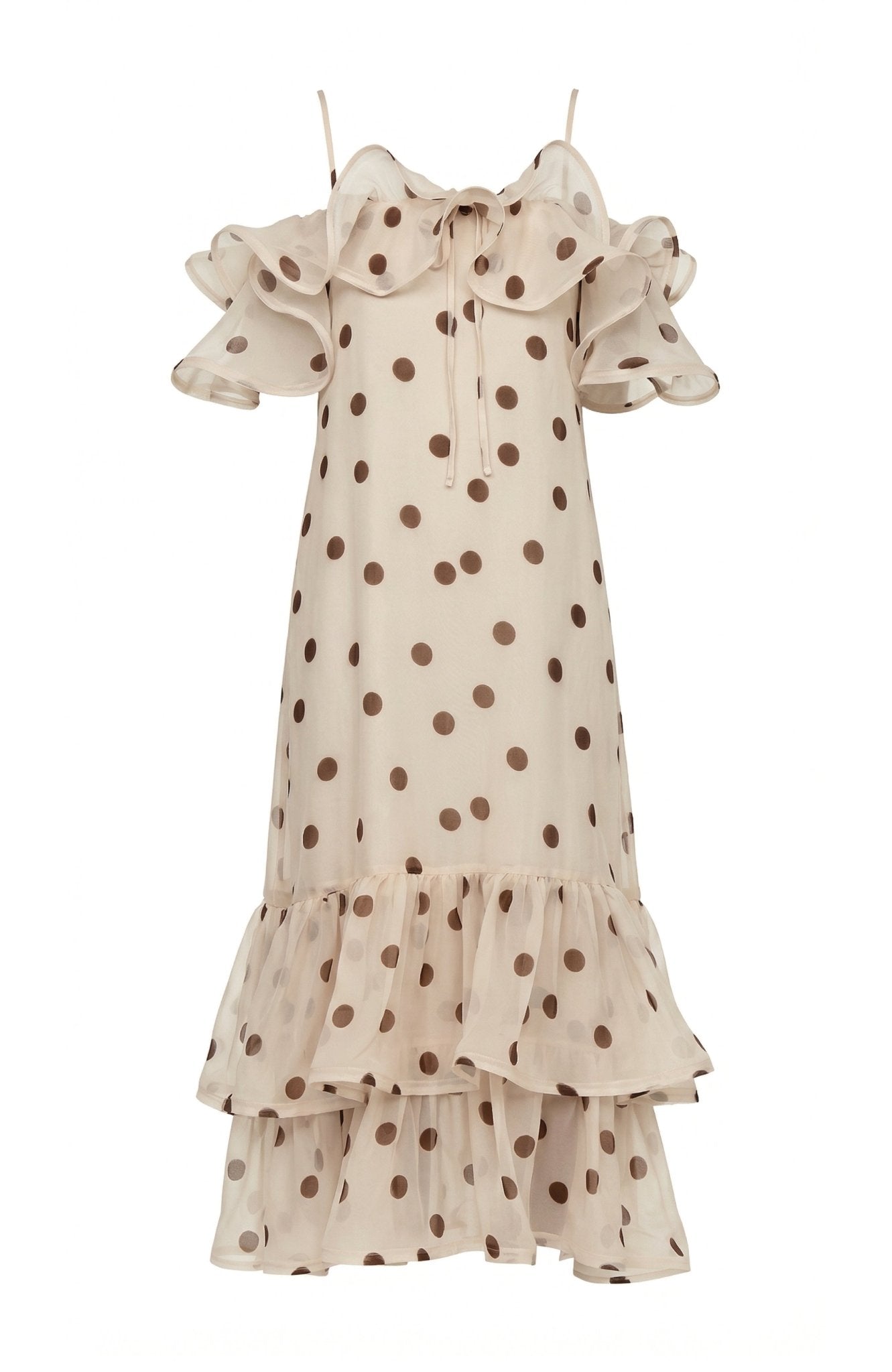 The Barefoot Maxi Dress in Cream Polka Dot - Lulo Project