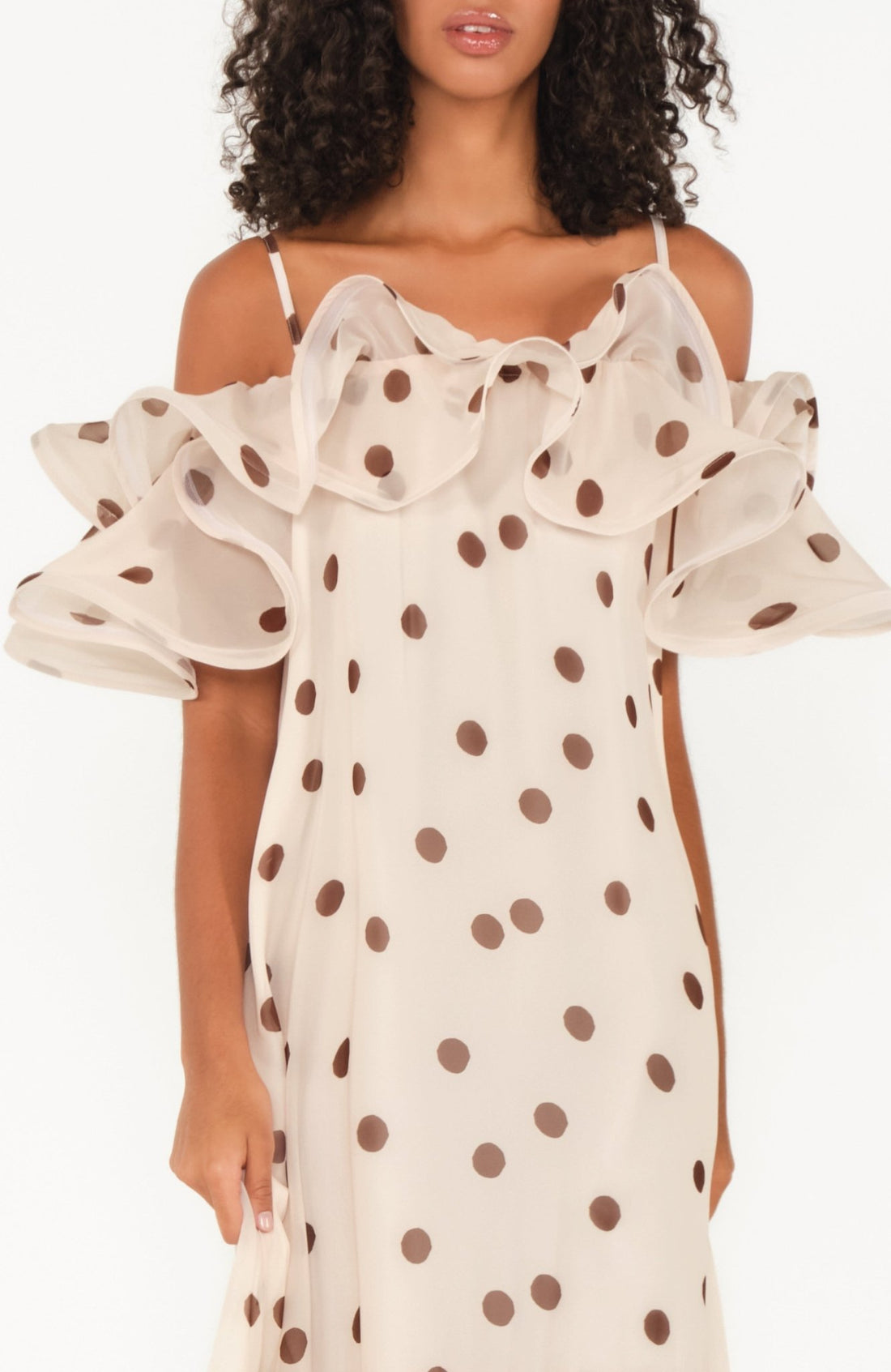 The Barefoot Maxi Dress in Cream Polka Dot - Lulo Project