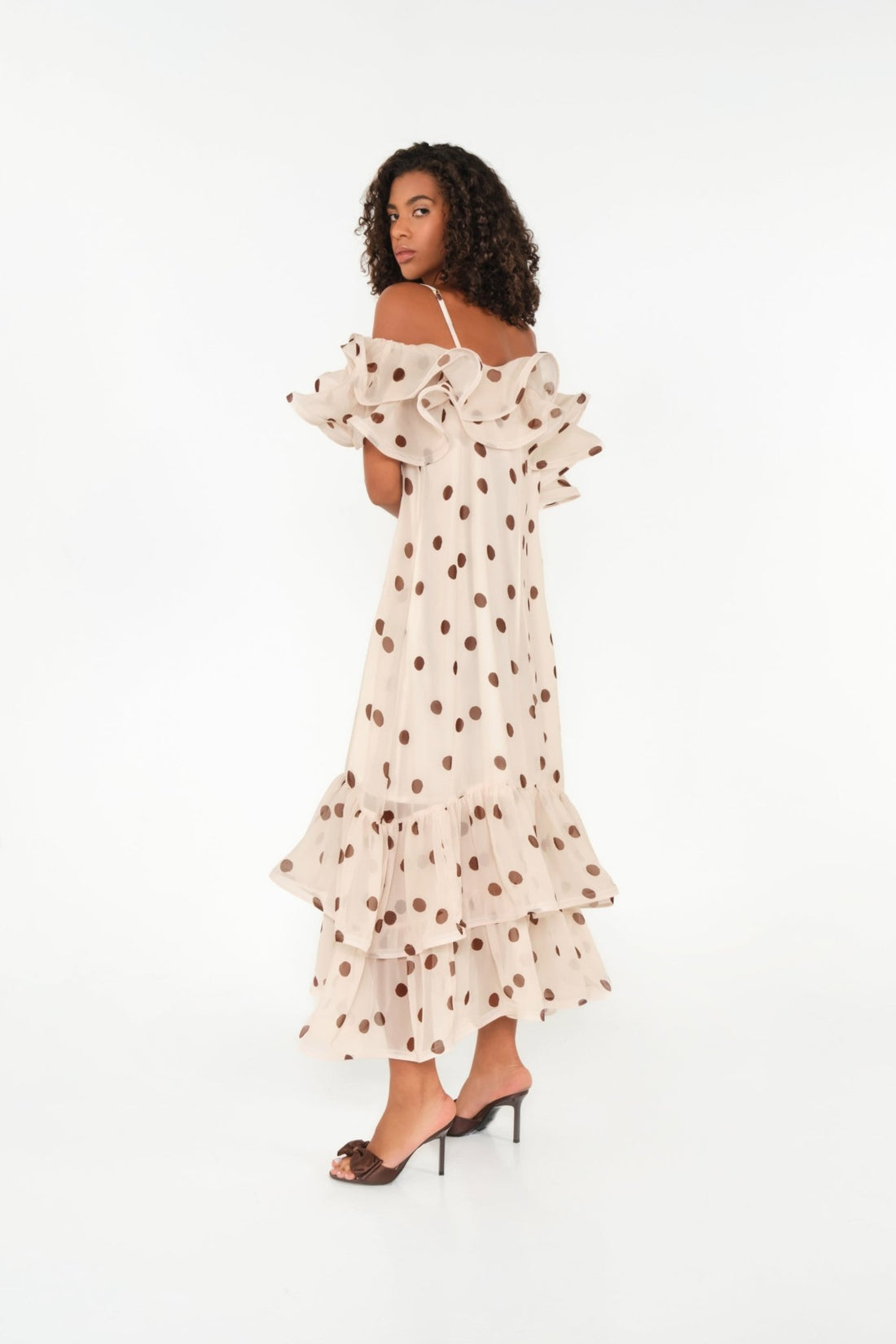 The Barefoot Maxi Dress in Cream Polka Dot - Lulo Project