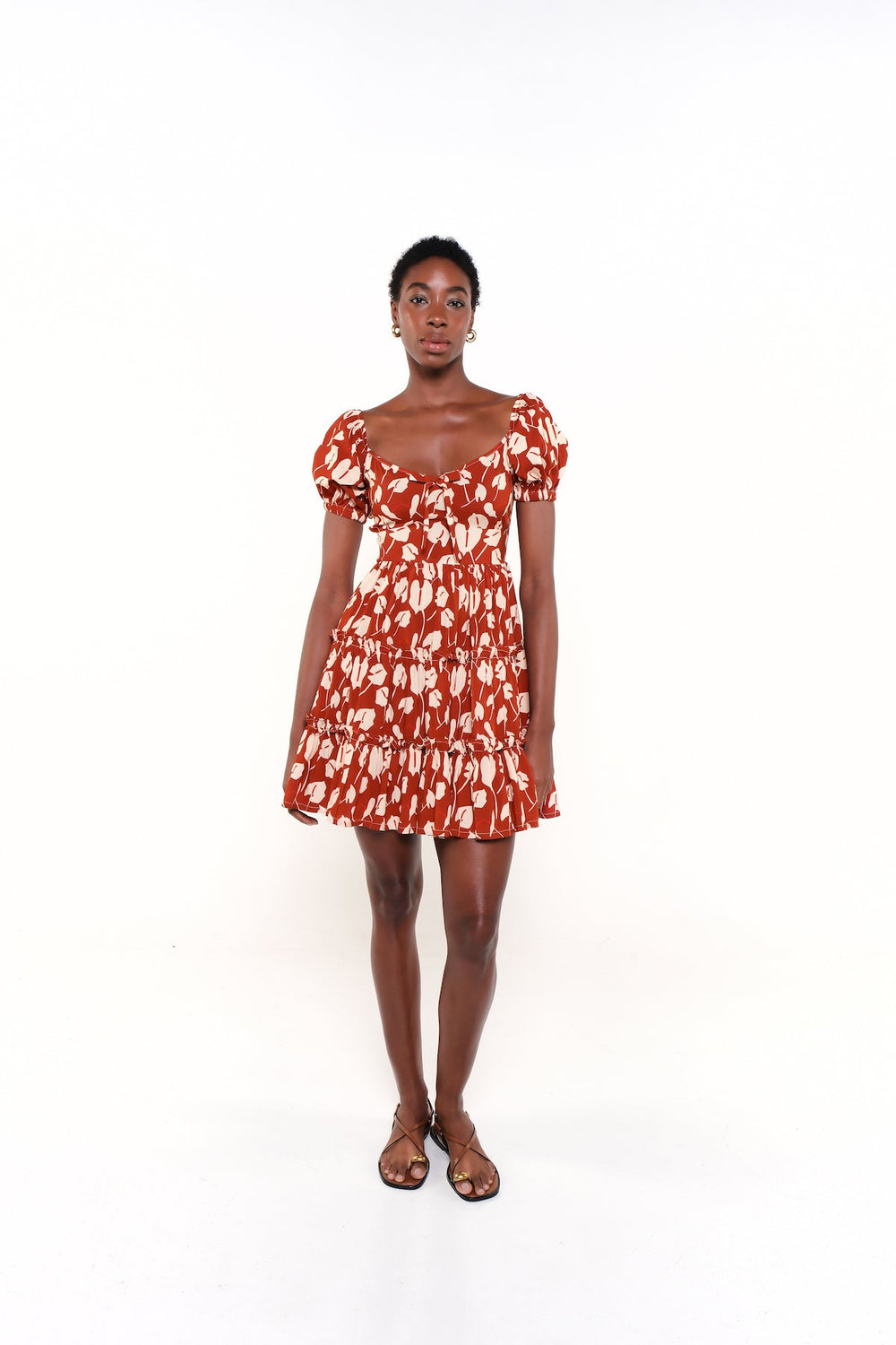 THE BLOOM MINI DRESS - BEIGE BRAVE FLORA - Lulo Project