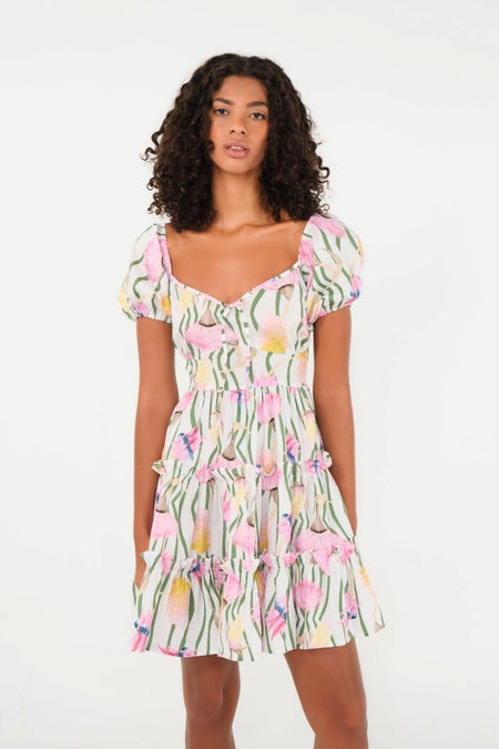 The Bloom Mini Dress in Aussie Desert Flowers Poplin - Lulo Project