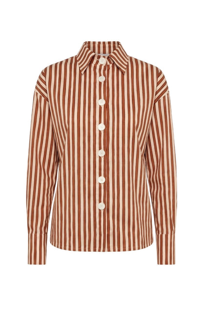 THE CEREMONY SHIRT - HERITAGE STRIPES MAXI RED - Lulo Project