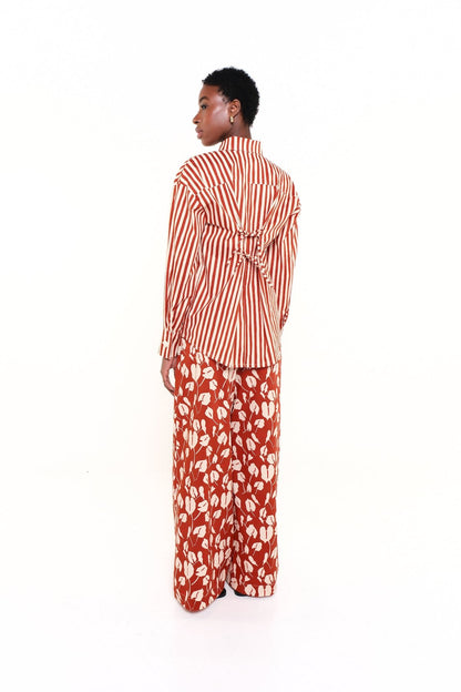 THE CEREMONY SHIRT - HERITAGE STRIPES MAXI RED - Lulo Project