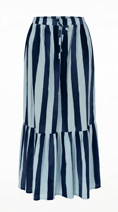 THE CRUSTACEAN SKIRT - HERITAGE STRIPES MAXI BLUE - Lulo Project