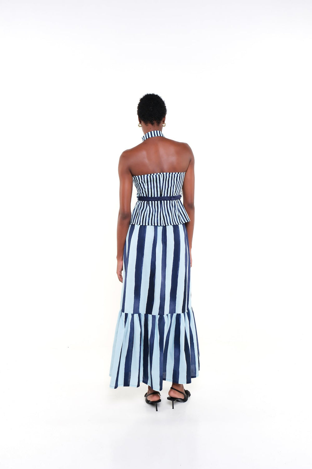 THE CRUSTACEAN SKIRT - HERITAGE STRIPES MAXI BLUE - Lulo Project