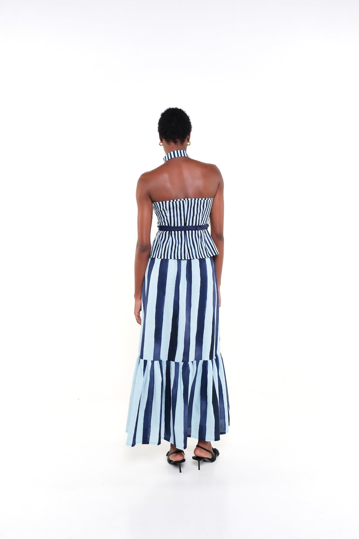 THE CRUSTACEAN SKIRT - HERITAGE STRIPES MAXI BLUE - Lulo Project